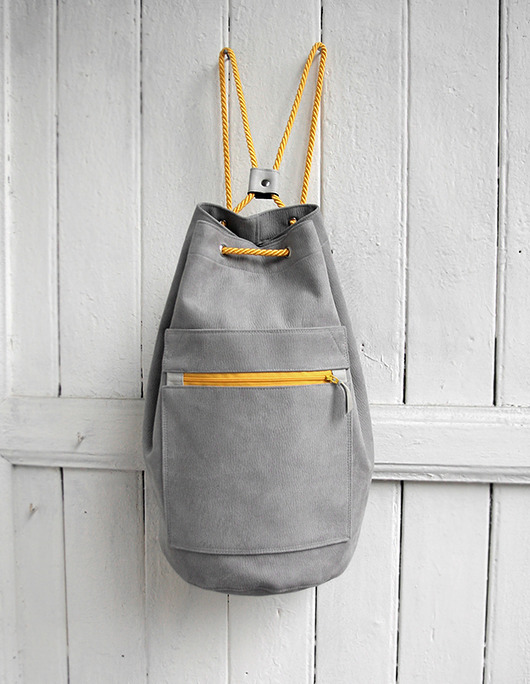 worek plecak - grey&yellow - elfagado