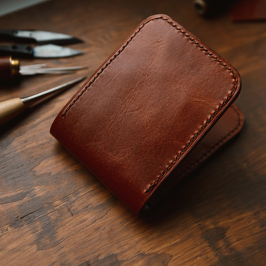 portfele męskie Portfel Bifold - Karmelowy