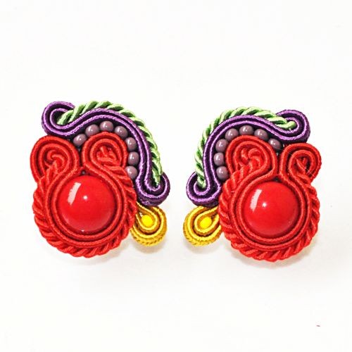 kolczyki soutache Sutaszowe kolczyki CORALINO