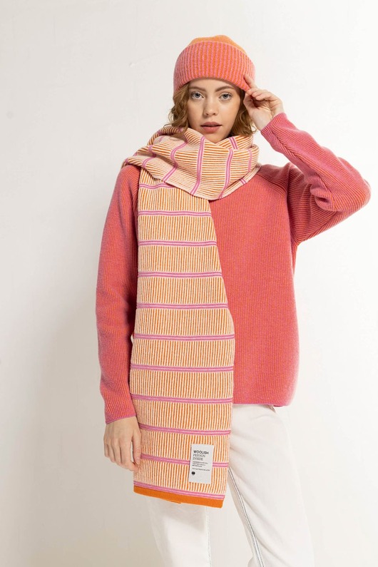 szale damskie Szalik Nelli z wełny merino pomarańczowy