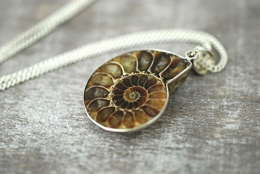 925 Sterling ♥ Skamieniały amonit ♥ Naszyjnik MadamLili