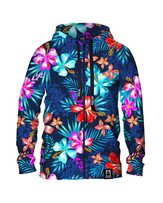 bluzy męskie Męska Bluza Expres Zamek DR.CROW Colorful Flowers