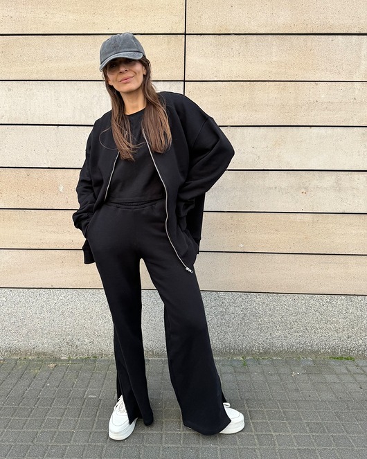 bluza bez kaptura damska Bluza Bomber black na zamek