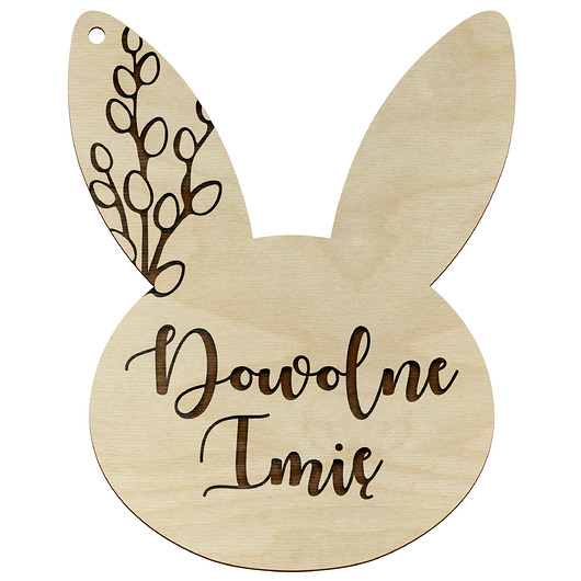 ozdoby wielkanocne Bombka Zawieszka z Imieniem Dziecka na Wielkanoc Drewniana Zajączek Zając
