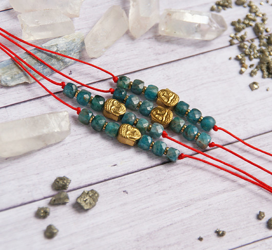 bransoletki z kamieni naturalnych Budda: apatyt, hematyt