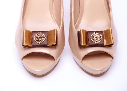 Cote d'Azur - Brown/Gold - klipsy do butów HowDoILook