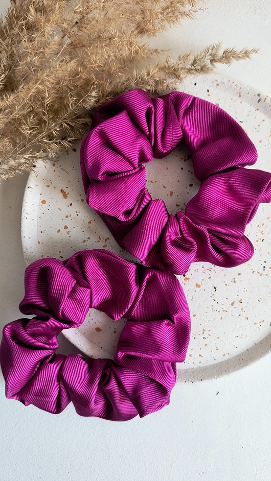 gumki do włosów Scrunchie Jedwabna Amarant