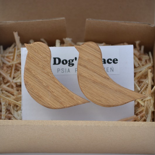 Gałki dębowe - ptaszki 2szt Dogs Space