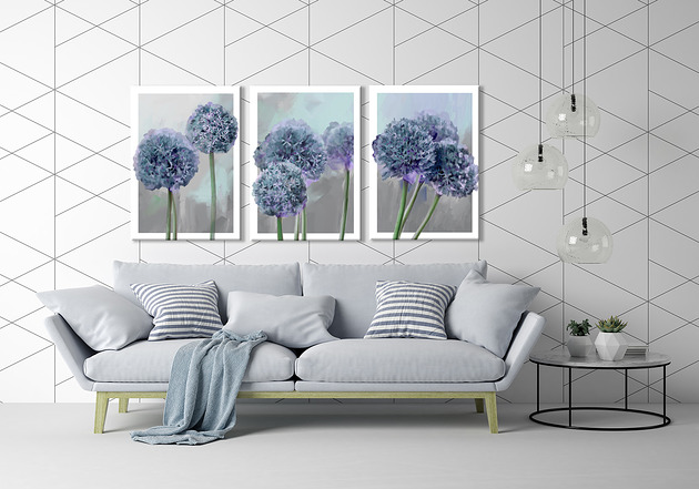 OBRAZ NA PŁÓTNIE CZOSNEK KWIATY 3 x50x70 LUdesign gallery