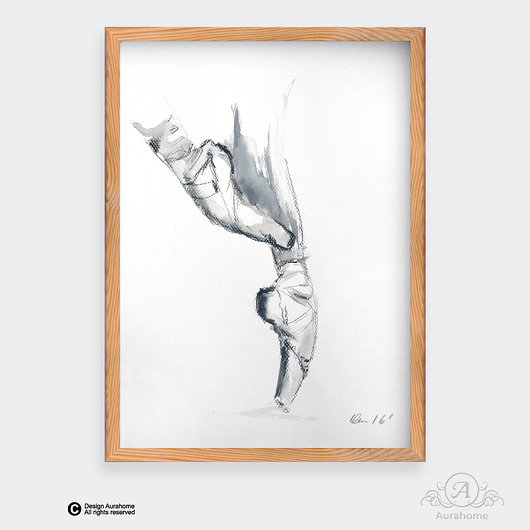 Plakat Balet 2 - akwarela A4 rysunek Ballet Art auraHome