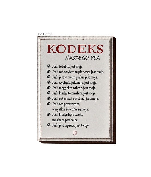 dla zwierząt różne Tabliczka z napisem kodeks naszego psa