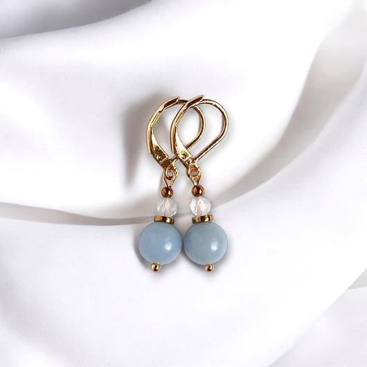 kolczyki z kamieniami Kolczyki angelit i topaz : delikatne