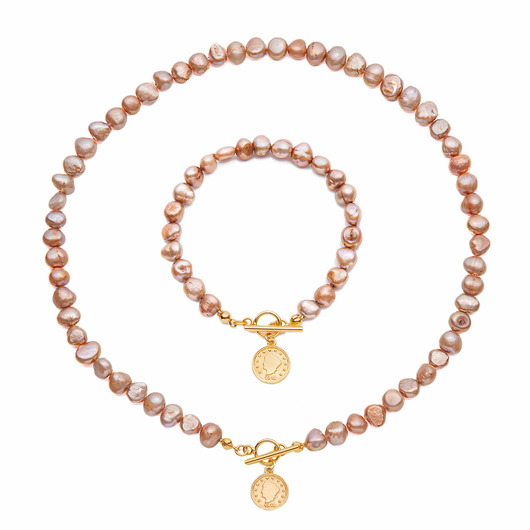 Komplet z naturalnych pereł srebro Coccola JEWELLERY