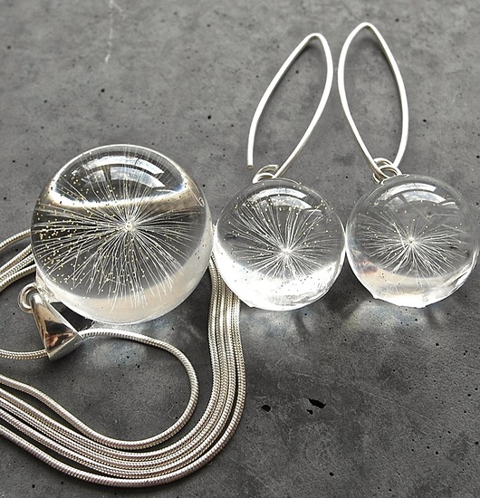 zestaw-dmuchawce w żywicy 1 Grol Jewellery