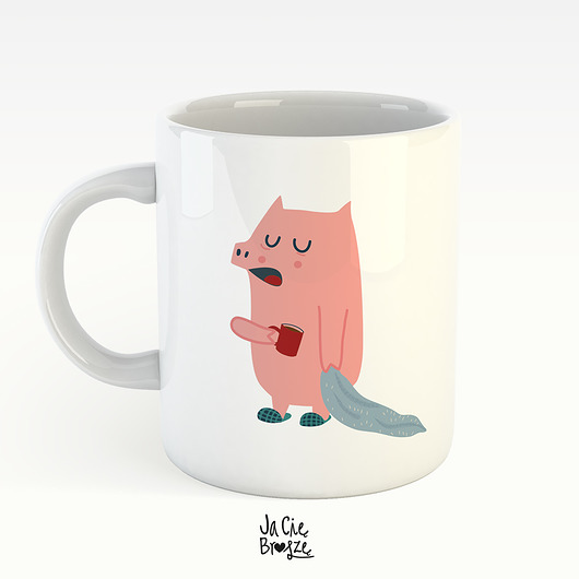 kubki Śpiąca świnka z kocykiem