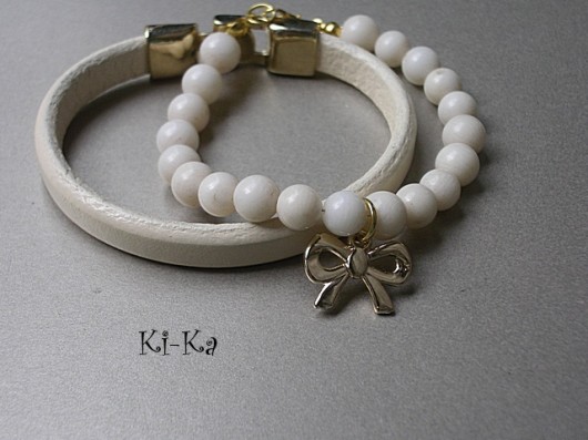 Coral and leather - bransoletki KiKa pracownia