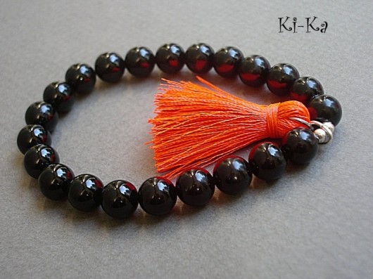 Black and orange 1  - bransoletka KiKa pracownia