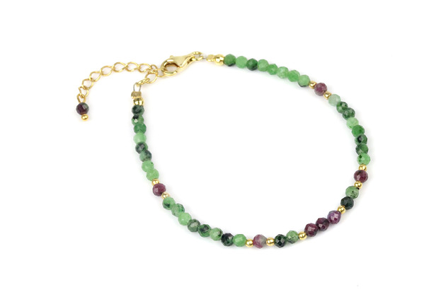 Bransoletka Zoizyt i Rubin złoto Brazi Druse Jewelry