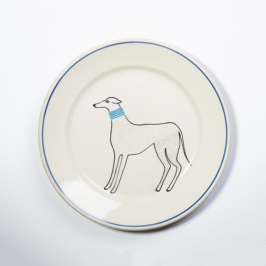 Ozdoby na ścianę Talerz na ścianę - charcik