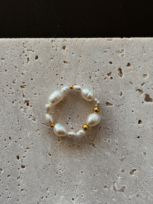 pierścionki elastyczne Pierścionek elastyczny perły