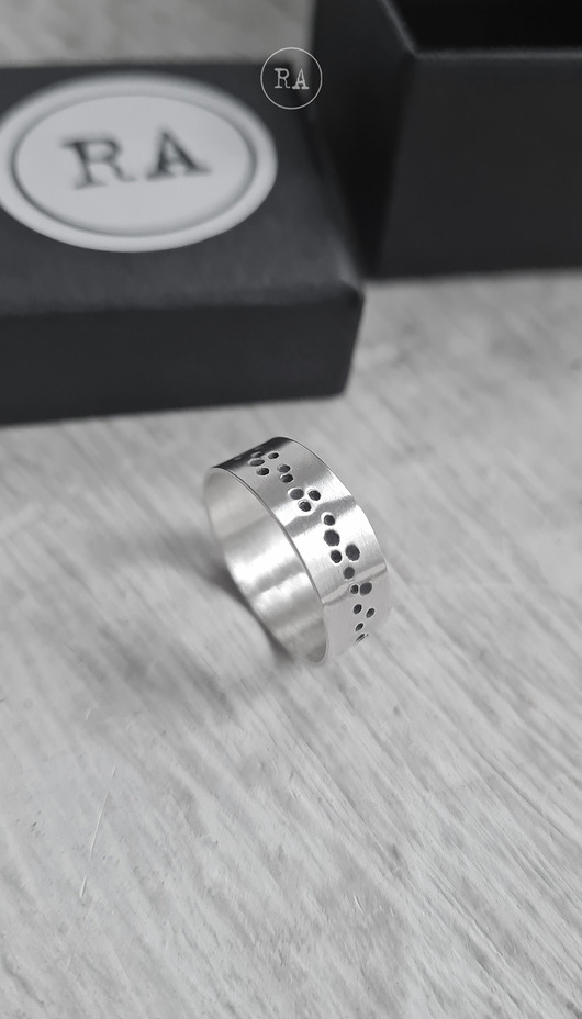 pierścionki srebrne DOTS-1 pierścionek ze srebra obrączka unisex