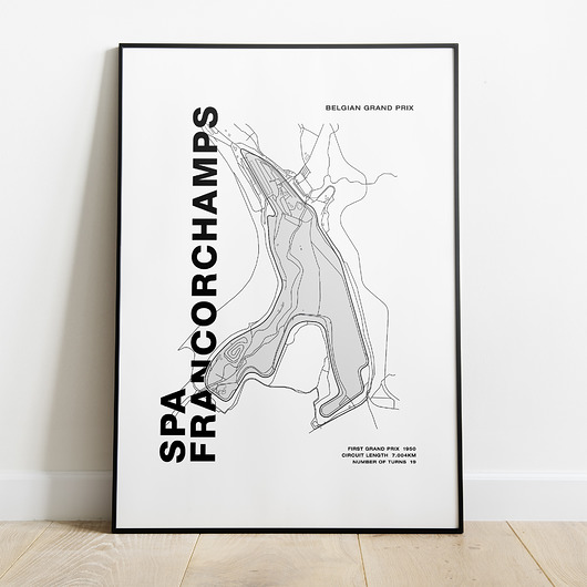 Plakat Tory wyścigowe - Spa Francorchamps Peszkowski Graphic
