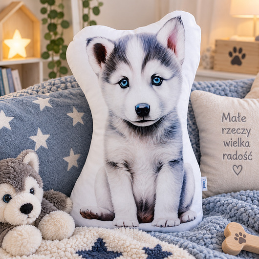 poduszki do pokoju dziecka Poduszka piesek przytulanka piesek husky maskotka pluszowy husky