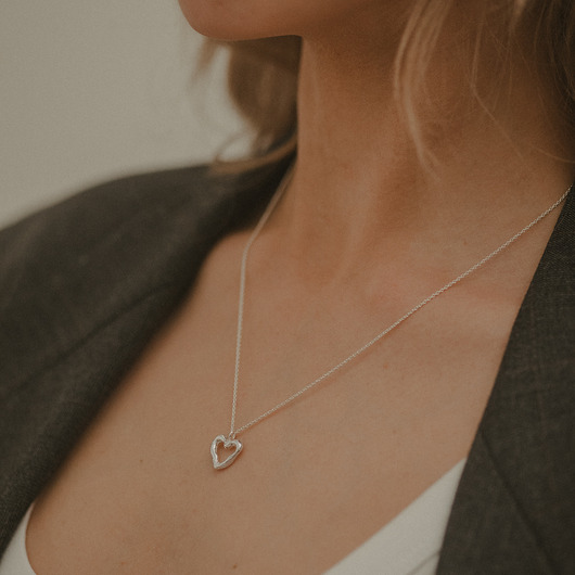 srebrne naszyjniki Naszyjnik OPEN HEART srebrny