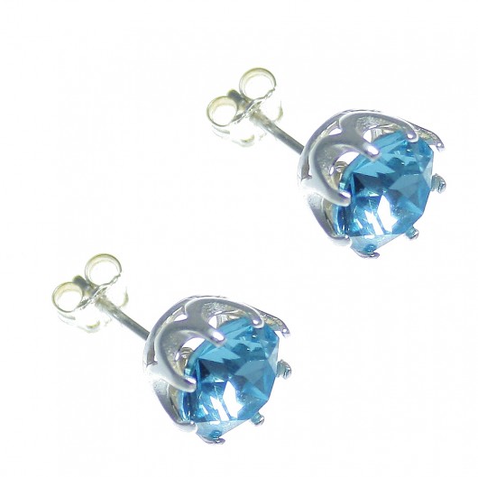 POPLAVSKY kolczyki KRYSZTAŁY AKWAMARYN SWAROVSKI POPLAVSKY