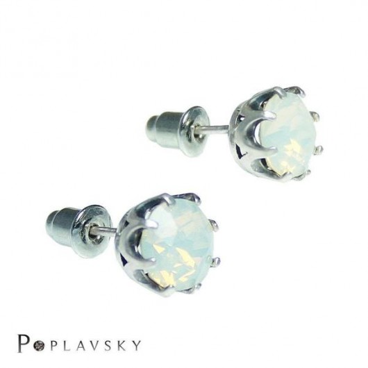 POPLAVSKY Kolczyki WHITE OPAL POPLAVSKY