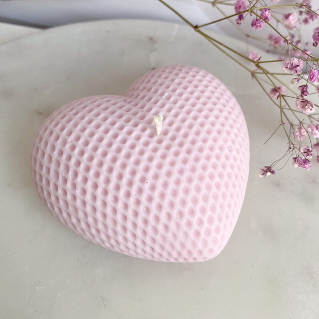 świeczniki i świece Świeca sojowa dekoracyjna ekologiczna "Sweet Heart" 98x40mm różowa