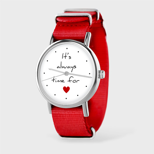 Zegarek - It is always time - czerwony, nato yenoo