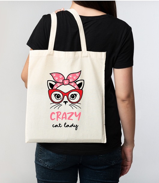torby na zakupy Torba bawełniana "CRAZY CAT LADY"