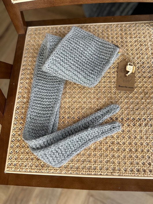 ubrania różne Szalik Maxi zwężany  z wełny i alpaki Handmade