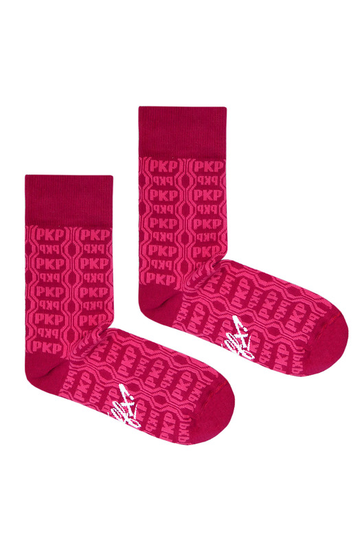 skarpetki damskie Skarpety Traffx  PKP Zasłonka II wiśniowe