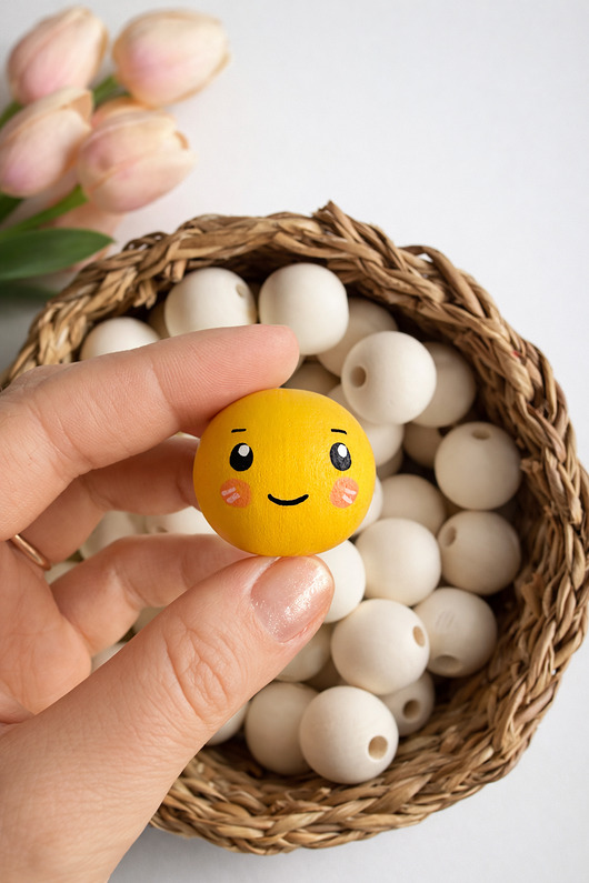 akcesoria różne Ręcznie malowany koralik pszczółka 3 cm do makramy i rękodzieła 1 szt.