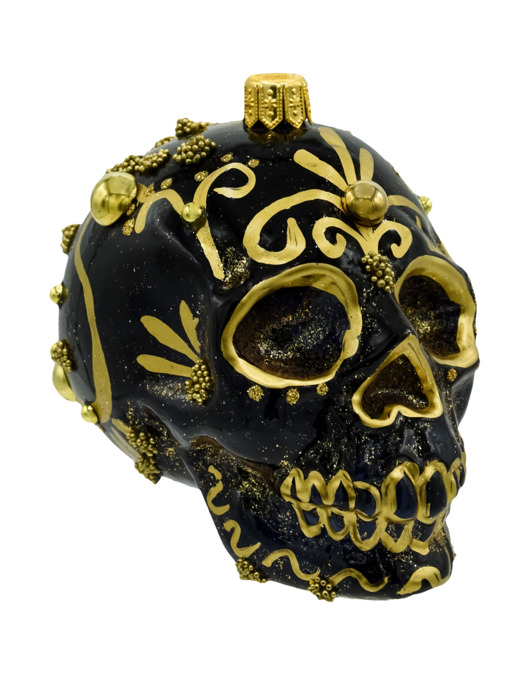 ozdoby choinkowe Bombka choinkowa: Czaszka w stylu Meksykańskim: złota