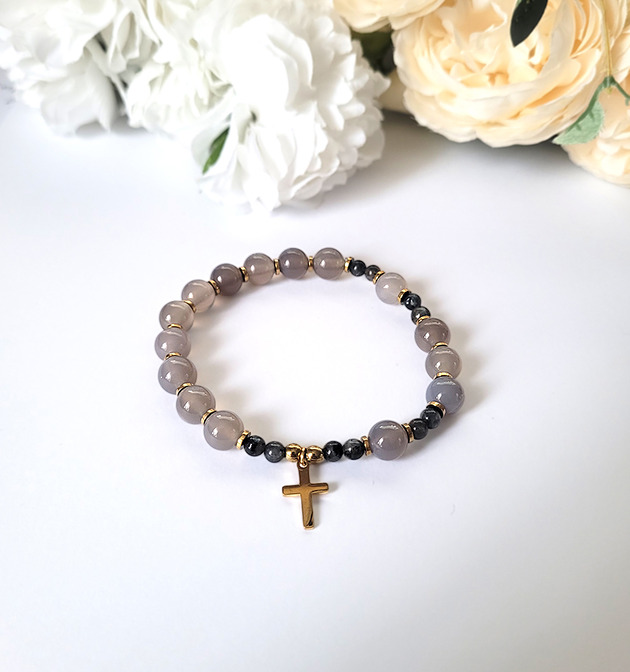 bransoletki z kamieni naturalnych RÓŻANIEC na rękę z kamieni naturalnych