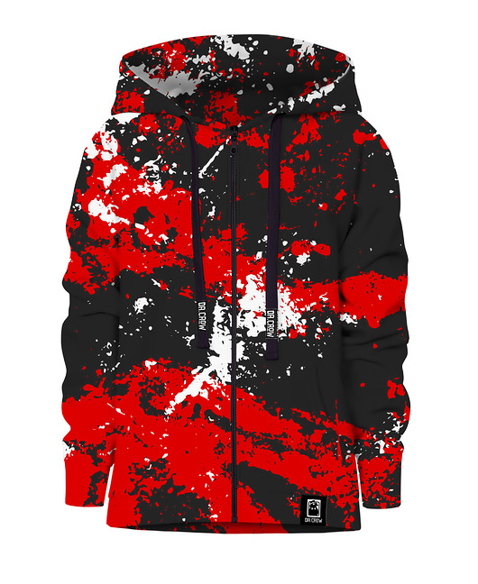 bluzy dla chłopców Bluza Zamek Chłopiec DR.CROW Marble Black Red
