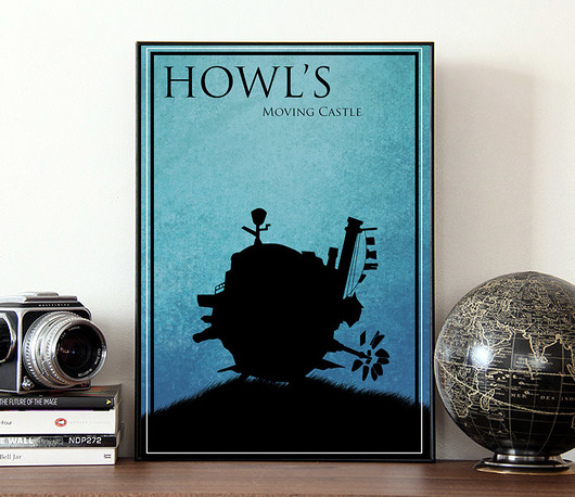 Howl's Moving Castle - plakat A4 minimalmill