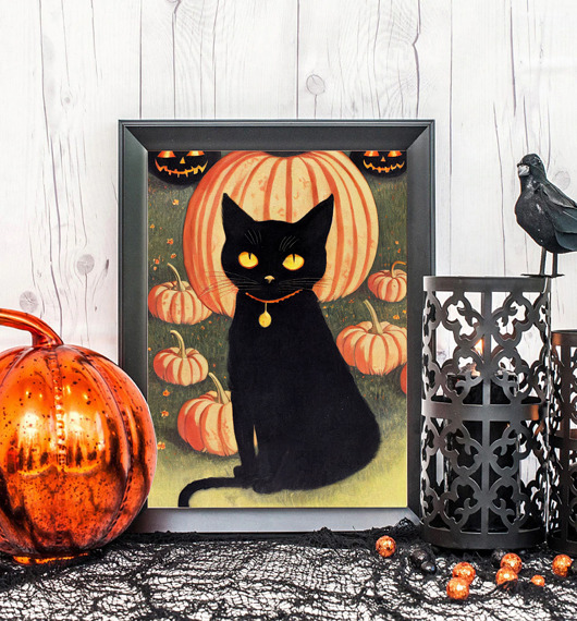 grafiki i ilustracje PLAKAT dekoracja Halloween vintage