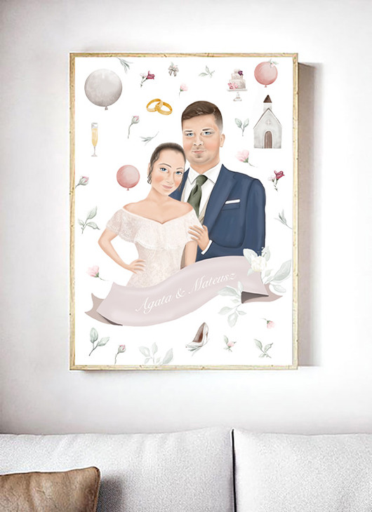 grafiki i ilustracje Portret  ślubny bajkowy/ilustracyjny.