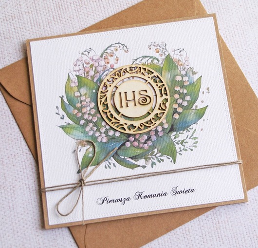 kartki na komunię Kartka z życzeniami : konwalie : I Komunia Święta : konwalie.