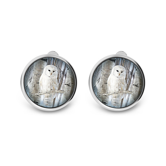 klipsy Klipsy - Biała sowa