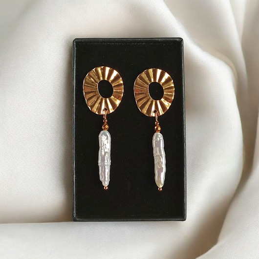 kolczyki z kamieniami Długie perły : kolczyki : wyjątkowy prezent PREMIUM : IV