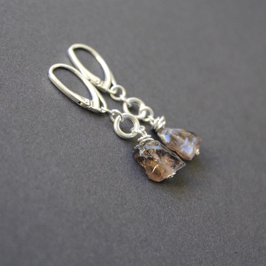 kolczyki z kamieniami Kolczyki z dymnym kwarcem