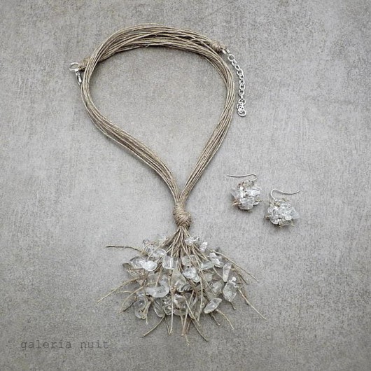 komplet biżuterii kryształ górski - komplet biżuterii