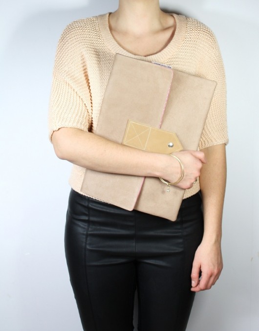 Kopertówka XL beige + beige + baby pink Zuzia Górska