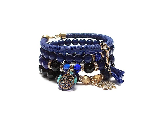 bransoletki z kamieni naturalnych Kobalt  and navy blue /12.11.22/ -  set