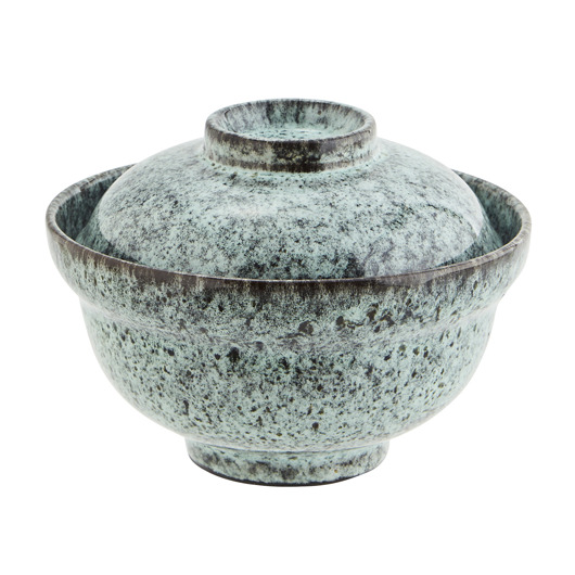 miski i misy Miska z pokrywką miseczka ceramiczna turkusowa 15cm